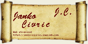 Janko Civrić vizit kartica